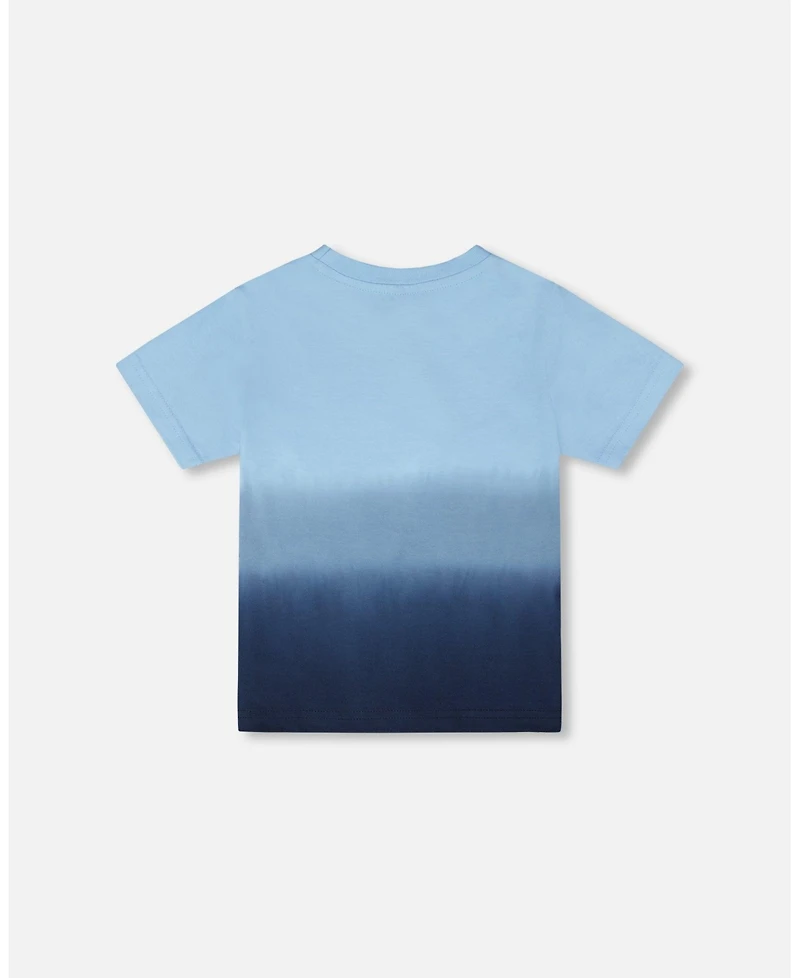 Deux par Deux Big Boys ganic Cotton Short Sleeve T-Shirt Blue Gradient