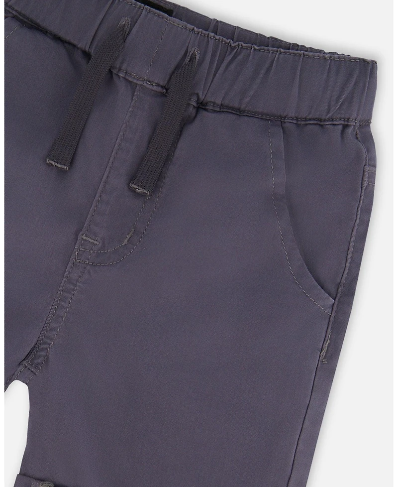 Deux par Big Boys Stretch Twill Shorts Grey