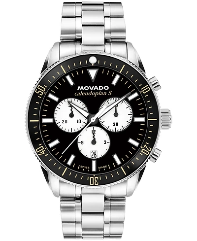 Movado Men's Calendoplan S Swiss Quartz Chrono Stainless Steel Watch, 42mm