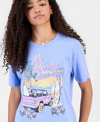 Self Esteem Juniors' No Worries Beach Graphic Crewneck T-Shirt