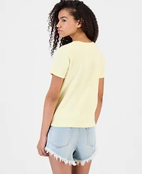 Freeze 24-7 Juniors' Shell Embroidered Crewneck T-Shirt