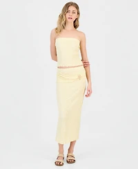 Madden Girl Juniors' Pucker-Knit Starfish Midi Skirt