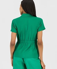 Tahari Asl Women's One-Button Short-Sleeve Blazer