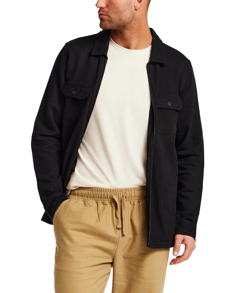 Vintage & Black Men's Regular-Fit Full-Zip Jacket