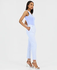 Tahari Asl Women's Seersucker Stripe Cotton Slim-Leg Pants