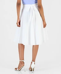 Tahari Asl Women's Cotton A-Line Midi Skirt