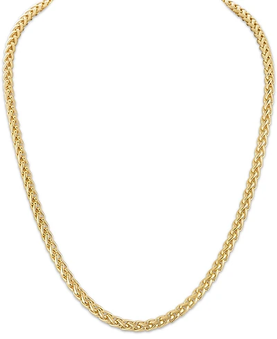 Esquire Men's Jewelry Wheat Link Chain Necklace in 14k Gold-Plated Sterling Silver