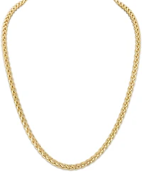 Esquire Men's Jewelry Wheat Link Chain Necklace in 14k Gold-Plated Sterling Silver