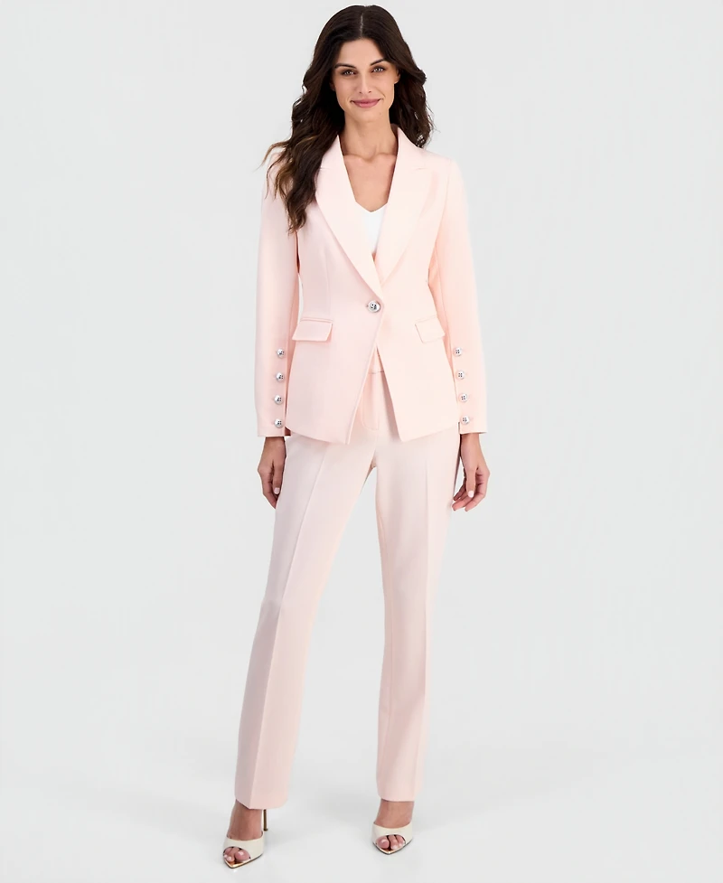 Tahari Asl Women's Peak Lapel One-Button Blazer