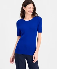 Tahari Asl Women's Short-Sleeve Sweater T-Shirt