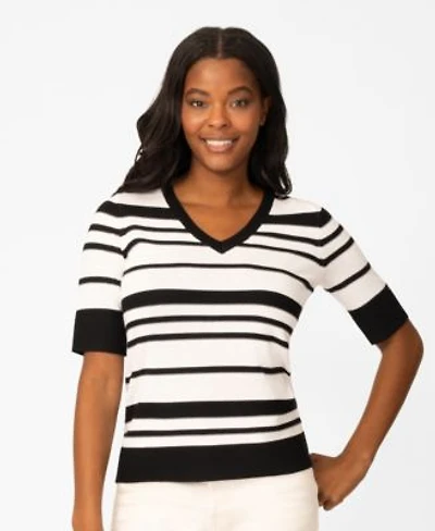 Melissa Paige Womens Textured Stripe Sweater Macys Exclusive