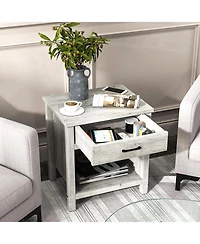 gaomon Nightstand Beside End Table for Bedroom, Modern Wood Side Table with Drawer and Storage Shelf, Night Stands