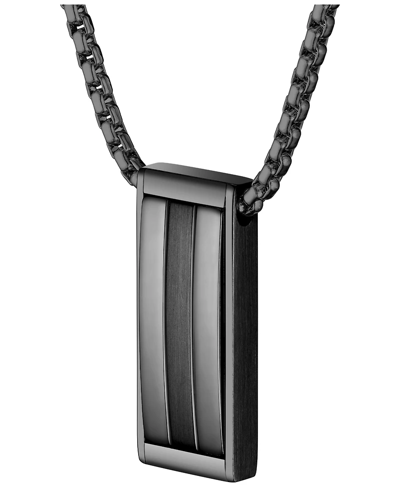 Hugo Boss Men Brooks Ionic Plated Black Steel Necklace