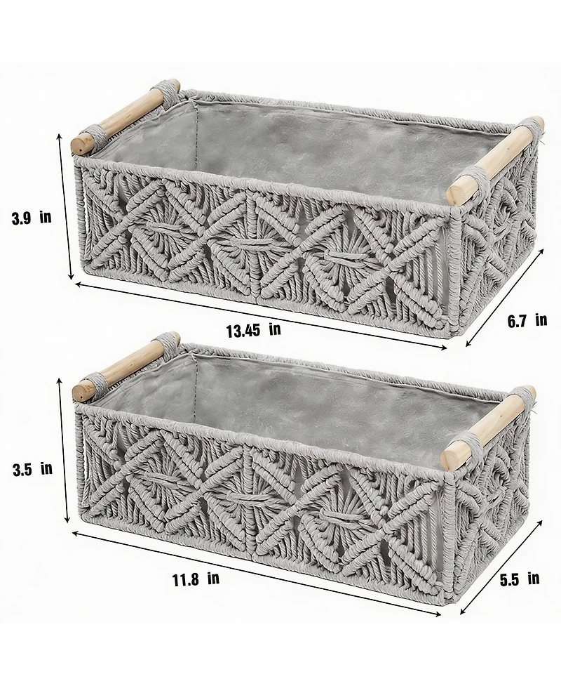 Yigii Handmade Cotton Rope Storage Baskets - Multiroom Decor & Organization