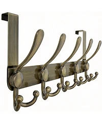Yigii Stainless Steel Over-the-Door Hook Rack, 5 Hooks, Easy Assembly, Universal Fit
