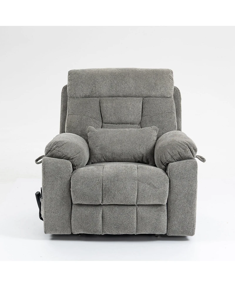 Boyel Living Velvet Electric Lift Recliner with Heating & Massage, Power Lift Sofa Chair with 2 Pocket Cup Holders, 2 Remote Controls,Dual Okin Motors