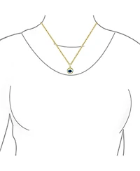 Bling Jewelry Turkish Spiritual Round 3D 14K Gold Evil Eye Necklace Pendant Charm Chain Not Included