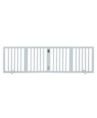 Aostirmotor Freestanding 4-Panel Pet Gate, 24"H, Expands to 80"W, White