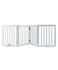 Aostirmotor Freestanding 4-Panel Pet Gate, 24"H, Expands to 80"W, White