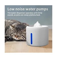 Aostirmotor White Round Pet Water Fountain, 2000ML Automatic Circulating Cat Dog Dispenser