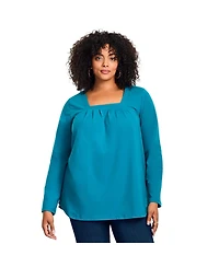 Avenue Women's Square Neck Pleated Tunic