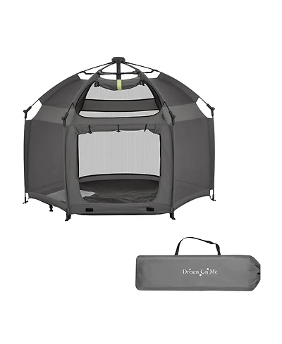 Dream On Me Baby Pop-Up Children Playpen, Instant One-Hand Open & Fold, Breathable Mesh Sides, Zipper Gate Travel Carry Bag