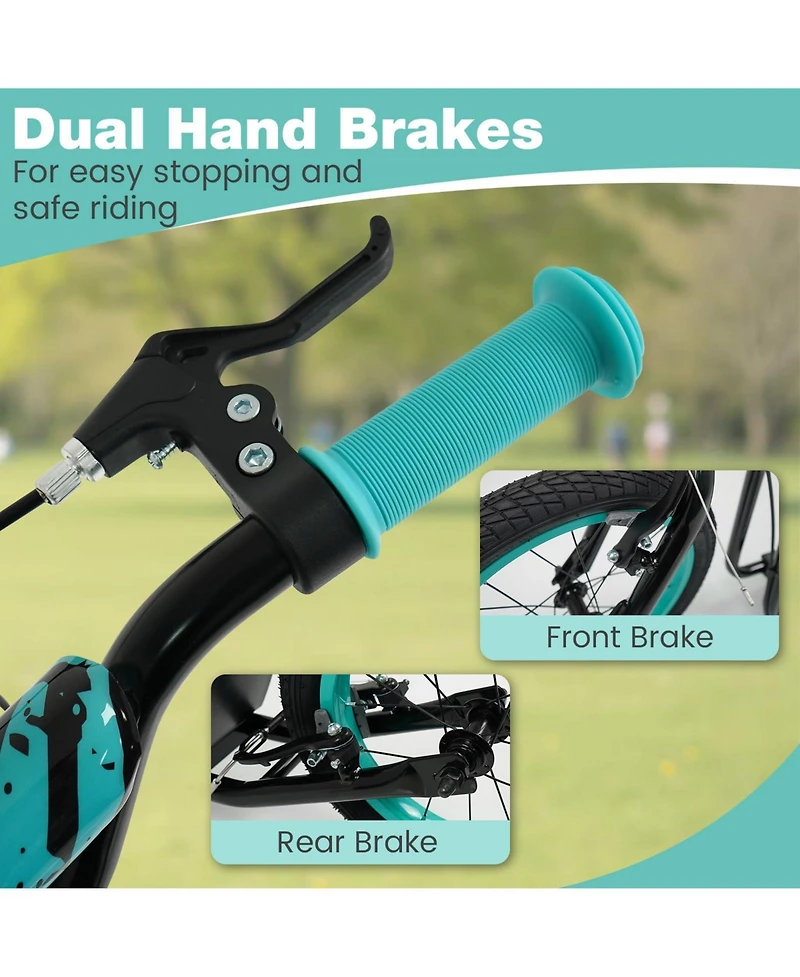 Mecale Youth Scooter with Adjustable Handlebar and 16/14-Inch Inflatable Wheels for Age 8+ Years