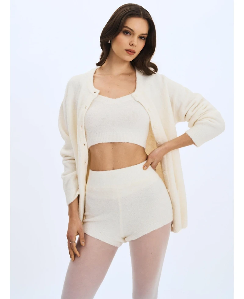 Miss Circle Women's Orla Wool-Blend Ribbed Knit Cardigan