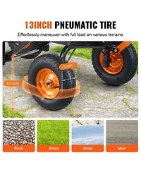 Sugift Heavy-Duty Dump Cart with 1500 lbs Capacity & Large Wheels