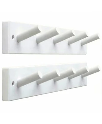 Yigii Bamboo 5 Peg Wall Rack For Coats Hats Towels