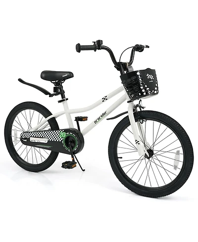 Mecale 20 Inch Kids Bike Adjustable with Kickstand and Storage Basket for Aged 8