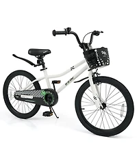 Mecale 20 Inch Kids Bike Adjustable with Kickstand and Storage Basket for Aged 8