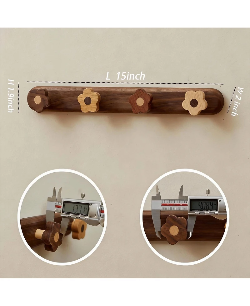 Yigii Wooden Flower Hooks for Kids - Multi-Use Wall Mount