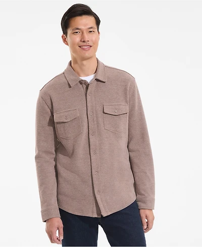 Lands' End Men's Long Sleeve Bedford Button Through Utility Overshirt