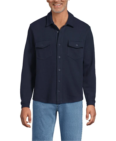 Lands' End Men's Long Sleeve Bedford Button Through Utility Overshirt