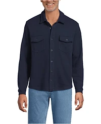 Lands' End Men's Long Sleeve Bedford Button Through Utility Overshirt