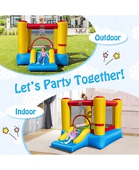 Inflatable Bouncer Kids Slide Bounce House for Indoor Outdoor with 550W Blower
