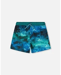 Deux par Boys Swim Trunks Waves Print