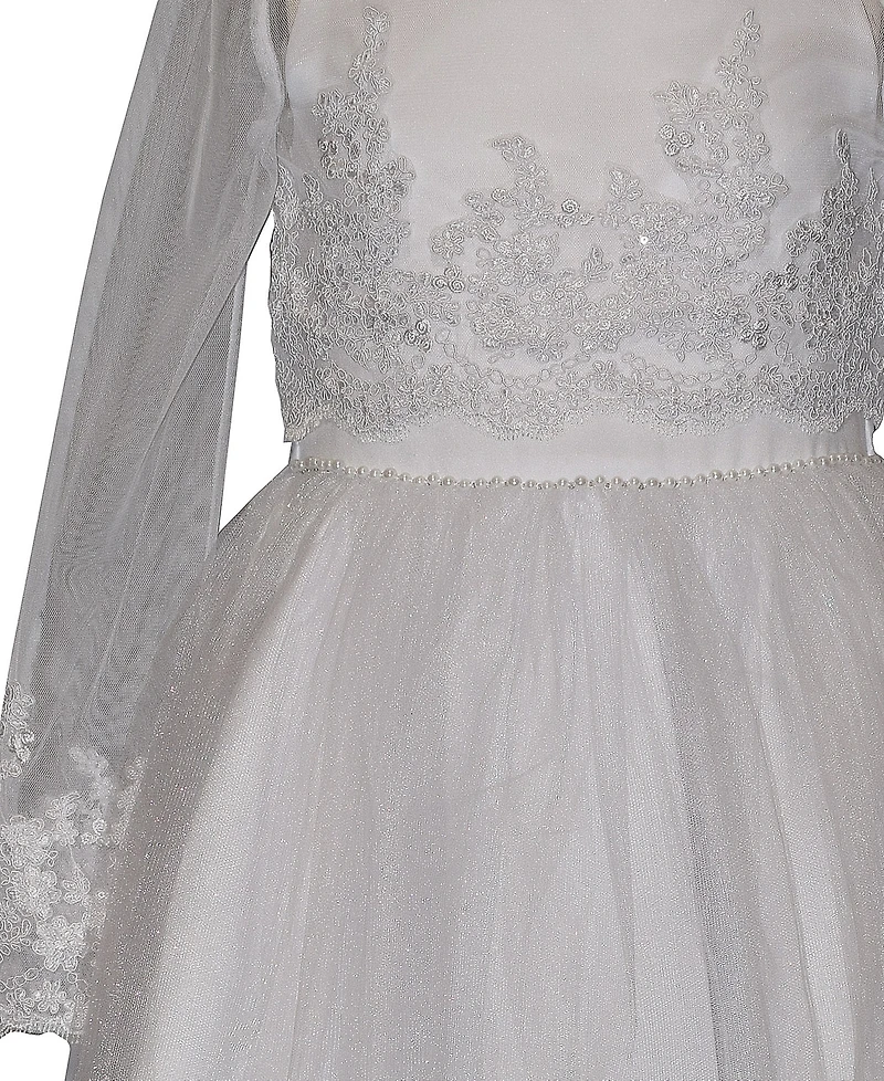 Bonnie Jean Girls' 7-16 Jacket and Tulle Communion Dress, 2-Piece Set