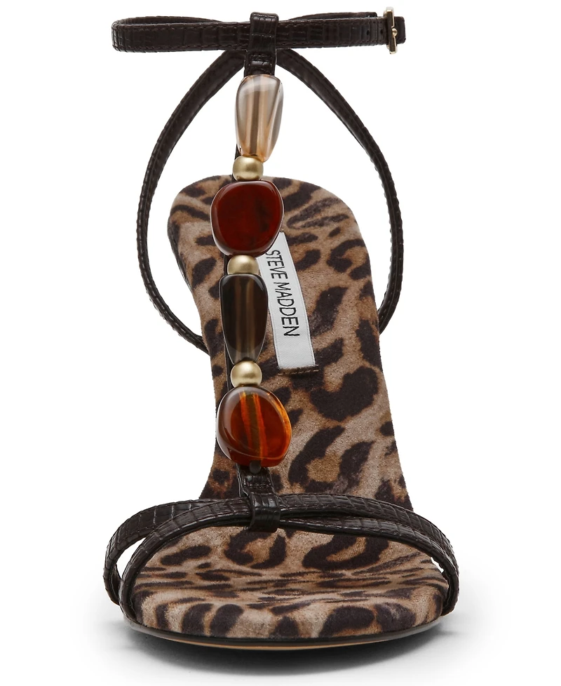 Steve Madden Women's Frenzi Novelty T-Strap Stiletto Heel Dress Sandals