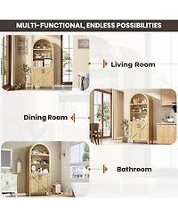 gaomon 5-Tier Open Display Shelf with Nice Texture, Farmhouse Storage Cabinet for Kitchen