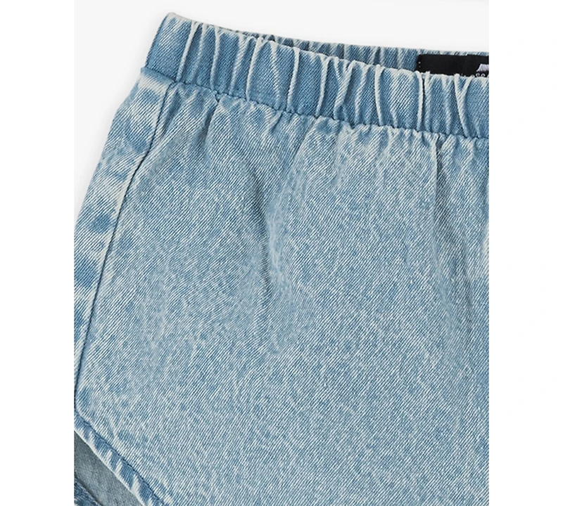 7 For All Mankind Baby Girls' Balloon Sleeve Top and Denim Shorts, 2-Piece Set