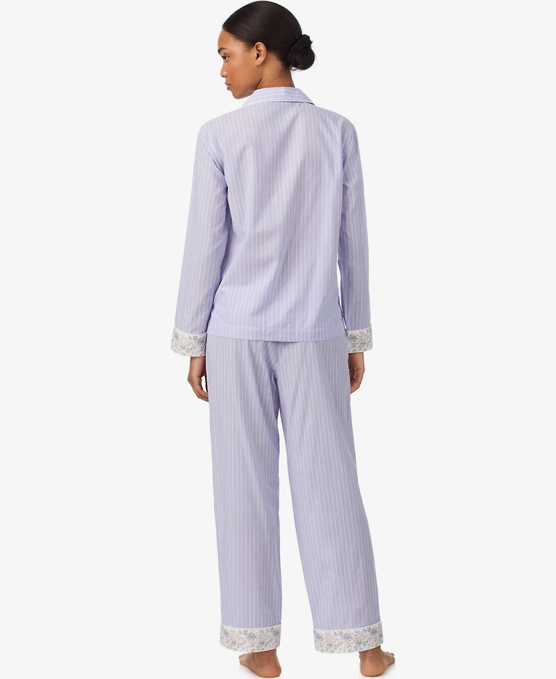 Lauren Ralph Long Sleeve Notch Collar Pajama Set
