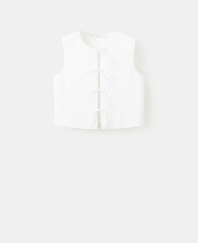 Mango Women's Bows Embroidered Vest