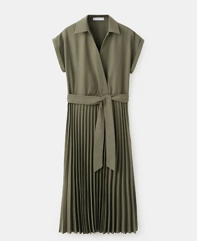Mango Women's Pleated Shirt Dress