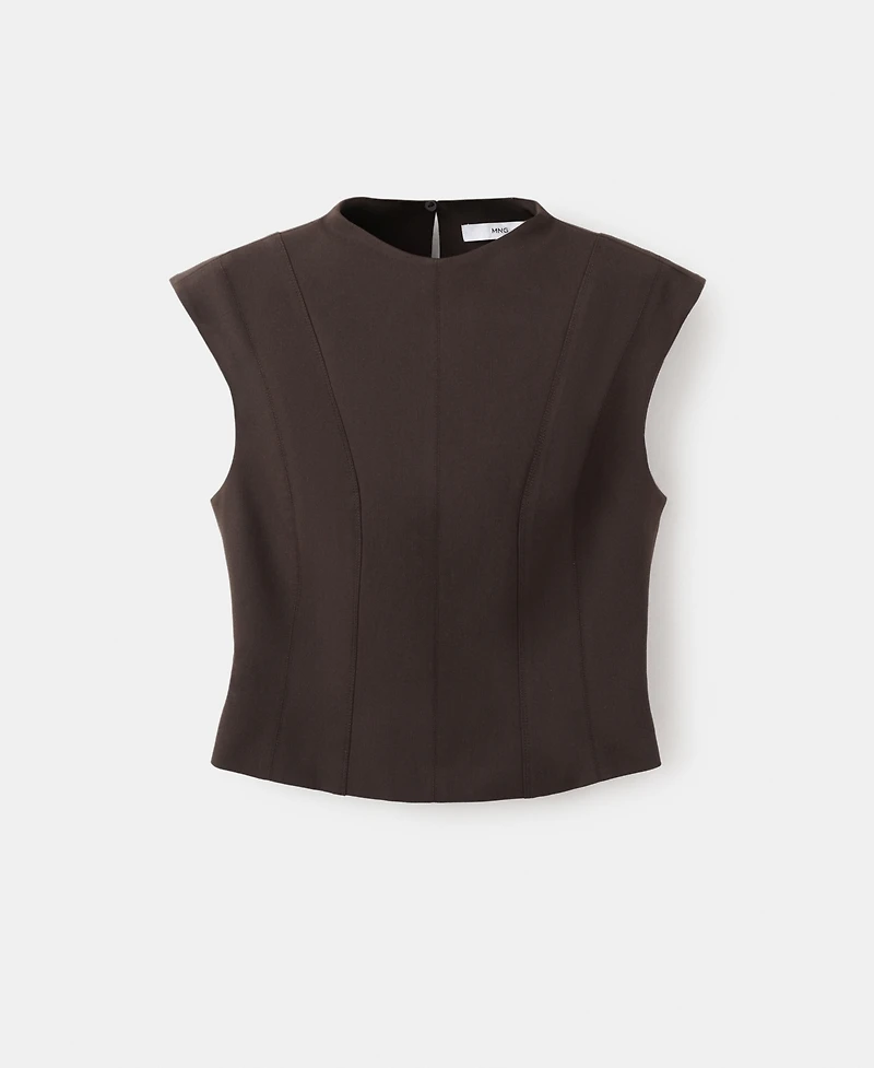 Mango Women's Wide Straps Fitted Top