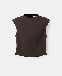 Mango Women's Wide Straps Fitted Top