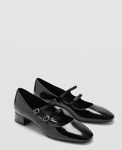 Mango Women's Buckle Patent Leather Shoes