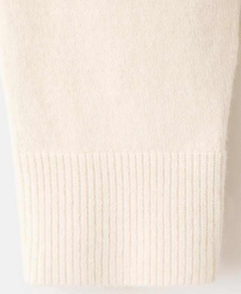 Mango Women's Contrasting Stripes and Perkins Collar Sweater