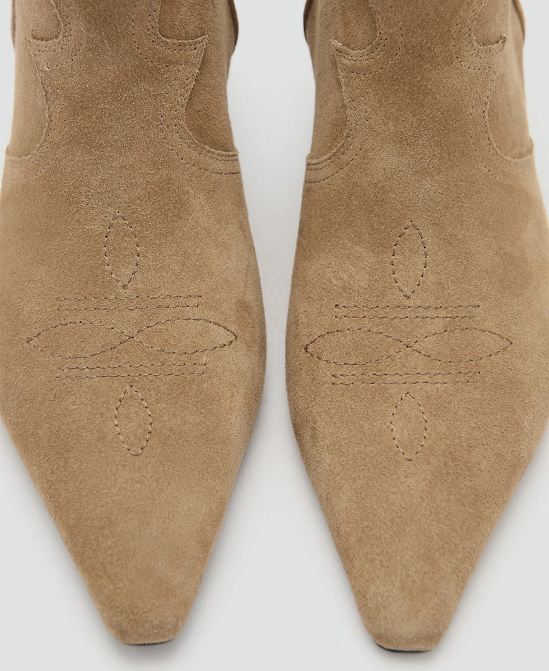 Mango Women's Kitten Heel Suede Ankle Boots